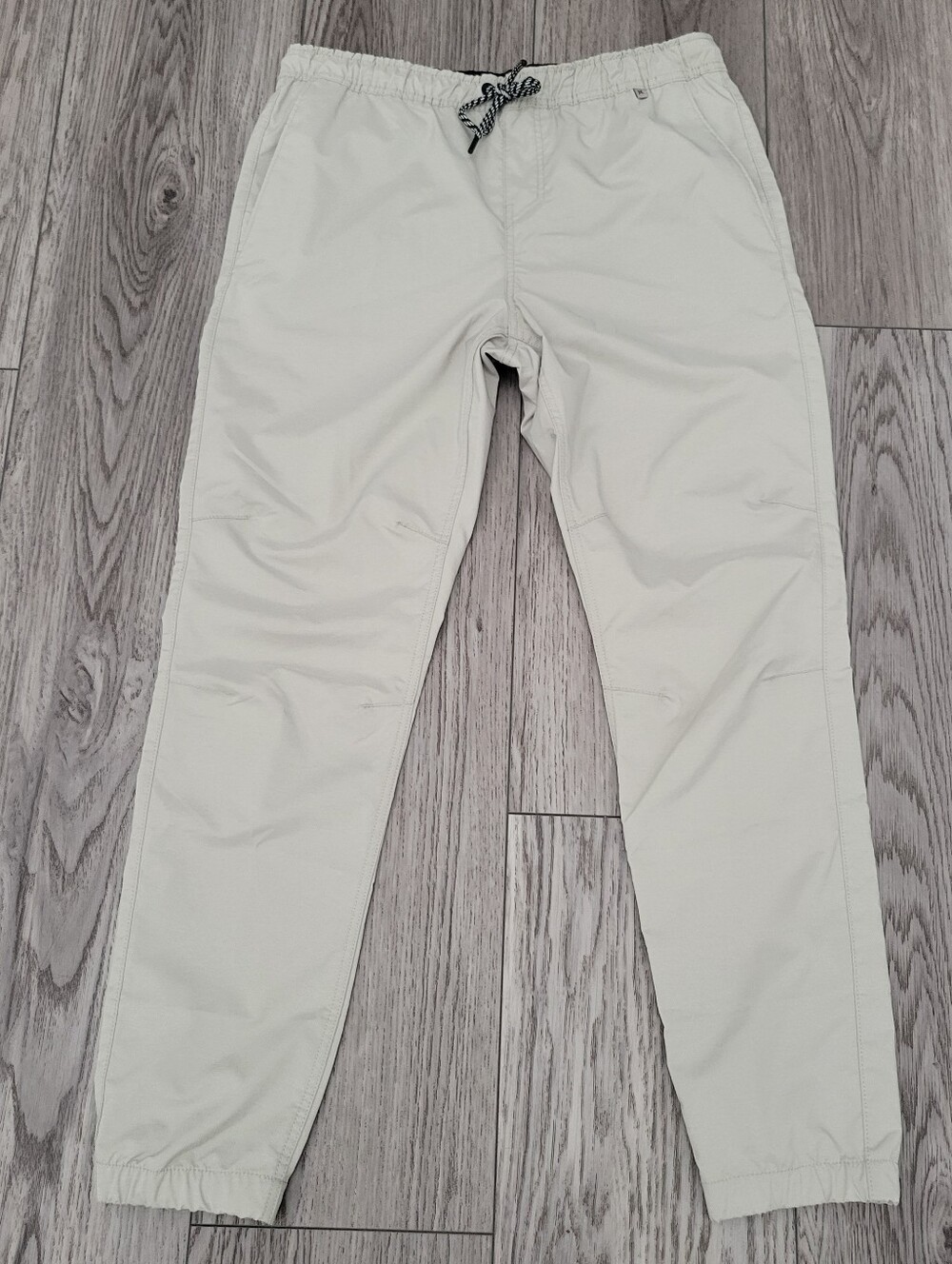 Hurley Men's Casual Drawstring Pants in Light Beige with Ankle Cuffs